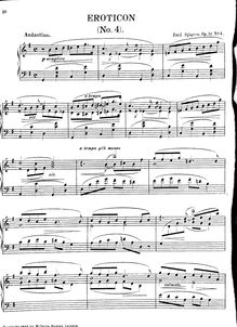 Partition No.4, Erotikon, Op.10, Cinq Compositions pour le Piano