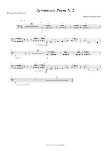 Partition basse Trombone (3), symphonique Poem No.2, Krähenbühl, Samuel
