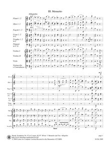 Partition , Menuet—Trio: Allegretto, Symphony No.97 en C major, Sinfonia No.97