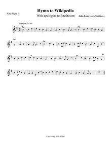Partition Alto flûte 2, Hymn to Wikipedia, D major, Matthews, John-Luke Mark
