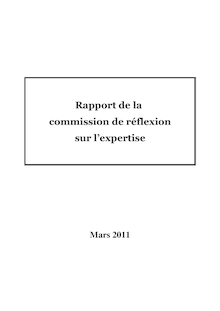 Rapport de la commission de réflexion sur l expertise