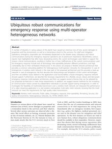 Ubiquitous robust communications for emergency response using multi-operator heterogeneous networks