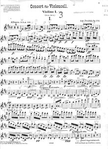 Partition violon I, violoncelle Concerto, Koncert pro violoncello a orchestr