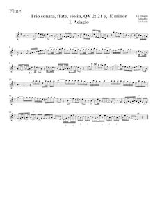 Partition flûte , partie, Triosonata en E minor, QV 2:21, E minor