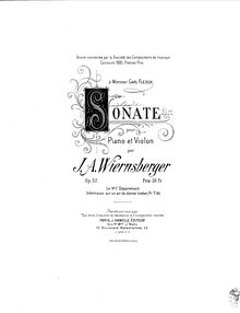 Partition de piano, violon Sonata, B♭ major, Wiernsberger, Jean Jules Auguste