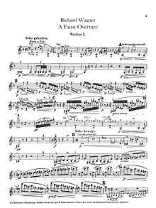 Partition violons I, Eine Faust-Ouvertüre, D minor, Wagner, Richard