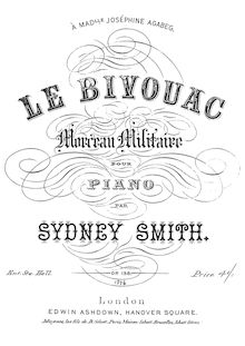 Partition complète, Le Bivoac, Op.138, Morceau Militaire, Smith, Sydney