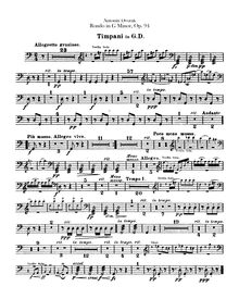 Partition timbales, Rondo, G minor, Dvořák, Antonín