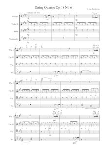 String Quartet No. 06 in B flat major Opus 18