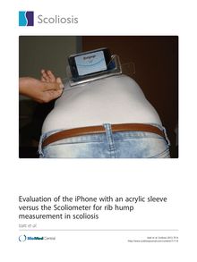 Evaluation of the iPhone with an acrylic sleeve versus the Scoliometer for rib hump measurement in scoliosis