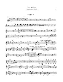 Partition cor 3, 4 (en B♭, F), Symphony No.1, Op.7, G minor, Nielsen, Carl