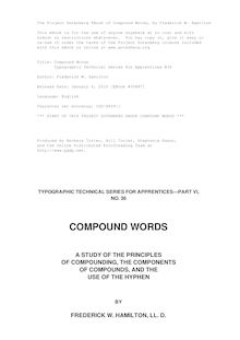 Compound Words - Typographic Technical Series for Apprentices #36