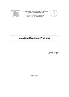 Intentional meaning of programs [Elektronische Ressource] / Daniel Raţiu