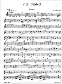 Partition cor, Grand Septet en B flat, B♭ Major, Berwald, Franz