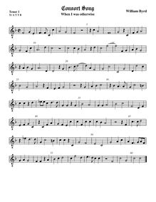 Partition ténor viole de gambe 2, octave aigu clef, 5 chansons, Byrd, William