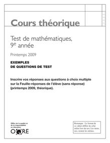 Exemples de questions de test -- cours théorique ...