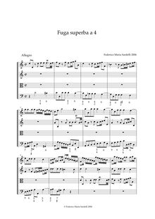 Partition complète, Fuga superba a 4, d minor, Sardelli, Federico Maria