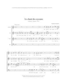 Partition complète, Réveillez vous, cueurs endormis, Le Chant des Oyseaulx par Clément Janequin