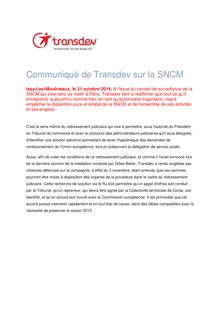 Communiqué de Transdev sur la SNCM