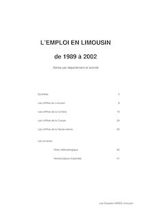 L emploi en Limousin de 1989 à 2002