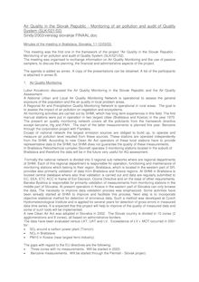 Air Quality in the Slovak Republic - Monitoring of air pollution and audit of Quality System (SLK 021 02)