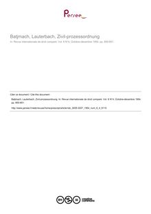 Batjmach, Lauterbach, Zivil-prozessordnung - note biblio ; n°4 ; vol.6, pg 850-851