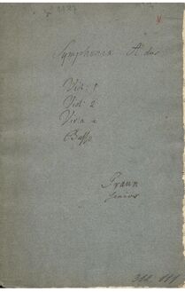 Partition violons I et II, Sinfonia en A major, A, Graun, Johann Gottlieb