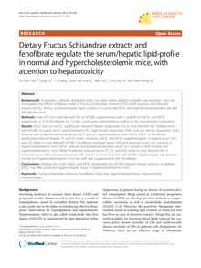 Dietary Fructus Schisandrae extracts and fenofibrate regulate the serum/hepatic lipid-profile in normal and hypercholesterolemic mice, with attention to hepatotoxicity