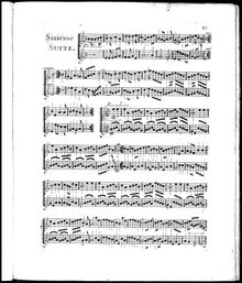 Partition Sixiéme , 6  à 2 Muzettes, Op.11, Boismortier, Joseph Bodin de