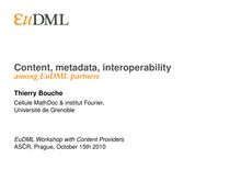 Content metadata interoperability among EuDML partners