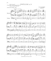 Partition , Postlude en D, Mittelschwere Tonstücke, Op.368, Volckmar, Wilhelm Valentin
