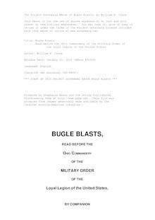 Bugle Blasts - Read before the Ohio Commandery of the Military Order of - the Loyal Legion of the United States