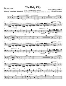 Partition Trombone, pour Holy City, Maybrick, Michael