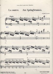 Partition complète, Am Springbrunnen, Op.24, La source, E♭ Major par Albert Zabel
