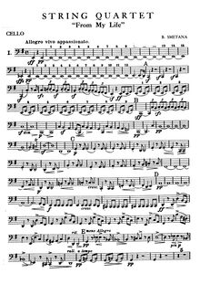 Partition violoncelle, corde quatuor No.1, Z mého života / Aus meinem Leben / From My Life / Из моей Жизни par Bedřich Smetana