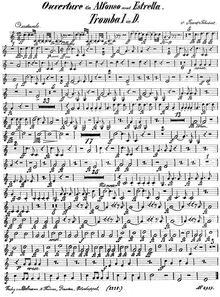 Partition trompette 1, 2 (A, D), Alfonso und Estrella, Schubert, Franz