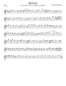Partition ténor viole de gambe 1 (octave aigu clef), pour First Set of anglais Madrigales to 3, 4, 5 et 6 voix