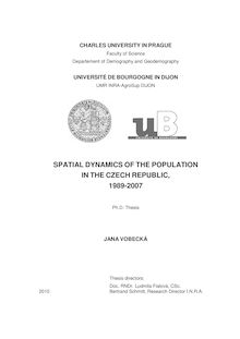 Dynamiques spatiales de la population en République tchèque (1989-2007), Spatial dynamics of the population inthe Czech Republic (1989 - 2007)