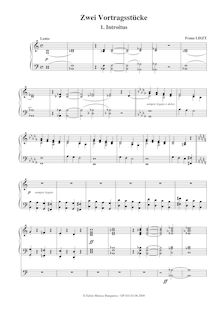 Partition , Introitus (S.268/1), 2 Vortragsstücke, Liszt, Franz