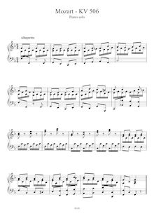 Partition Piano , partie, Lied der Freiheit, K.506, F major, Mozart, Wolfgang Amadeus