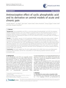Antinociceptive effect of cyclic phosphatidic acid and its derivative on animal models of acute and chronic pain