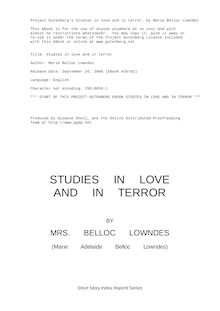 Studies in love and in terror