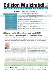 Editions Multimedi@ N° 308 - du 16/10/2023