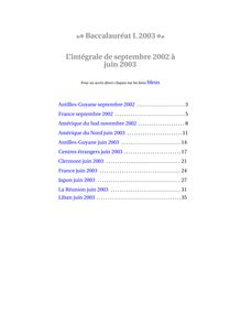 Baccalaureat 2003 mathematiques specialite litteraire recueil d annales