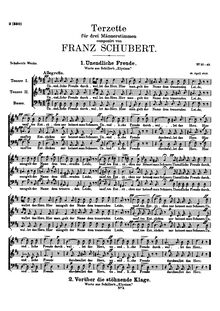 Partition Vocal score, Unendliche Freude, D.51, Endless Joy, Schubert, Franz