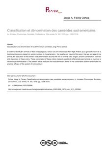 Classification et dénomination des camélidés sud-américains - article ; n°5 ; vol.33, pg 1006-1016