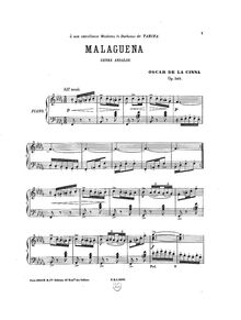 Partition complète, Malaguena, Genre Andalou, B♭ minor, Cinna, Óscar de la