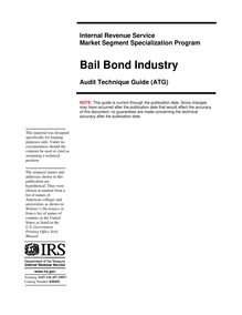 Bail Bond Industry - Audit Technique Guide (ATG)