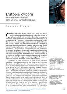 L utopie cyborg