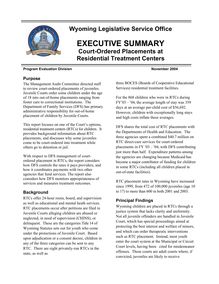 Management Audit Committee Report - Court-Ordered Placements at  Residential Treatment Centers - Executive